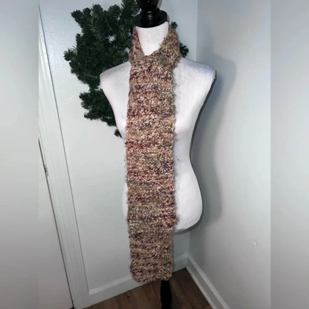 Scarf, confetti‎ palette design hand knitted very soft no material tag 78